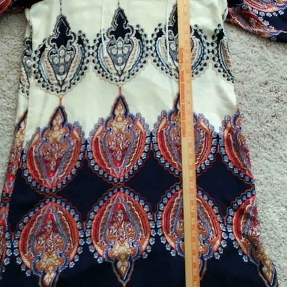 Halife Vintage EthnicStyle Printed Tassel Tie Neck Loose Fit Bohemian Medium - Picture 12 of 16